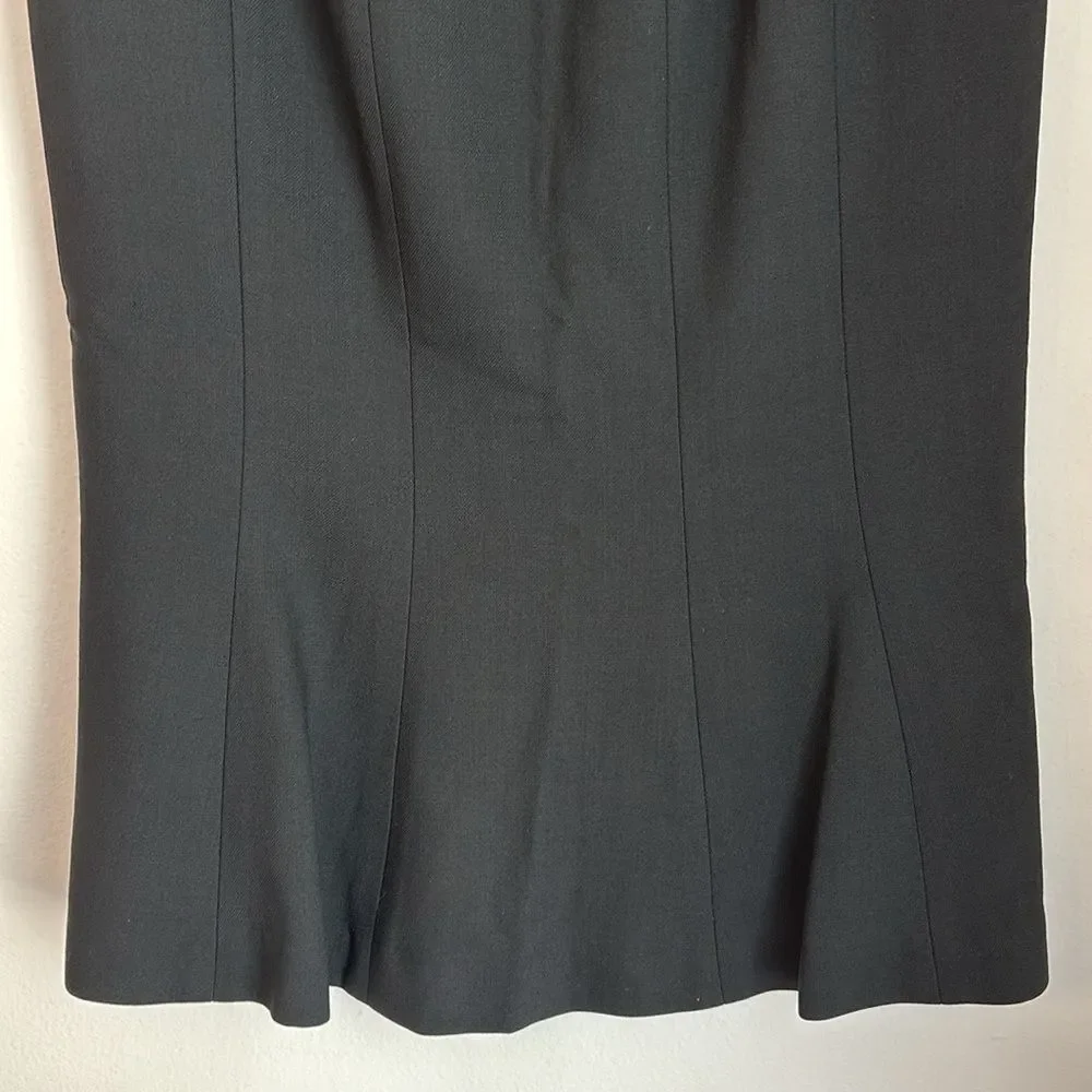 Ralph Lauren Purple Label 100% wool tulip pencil classic black Elegant Skirt 4!